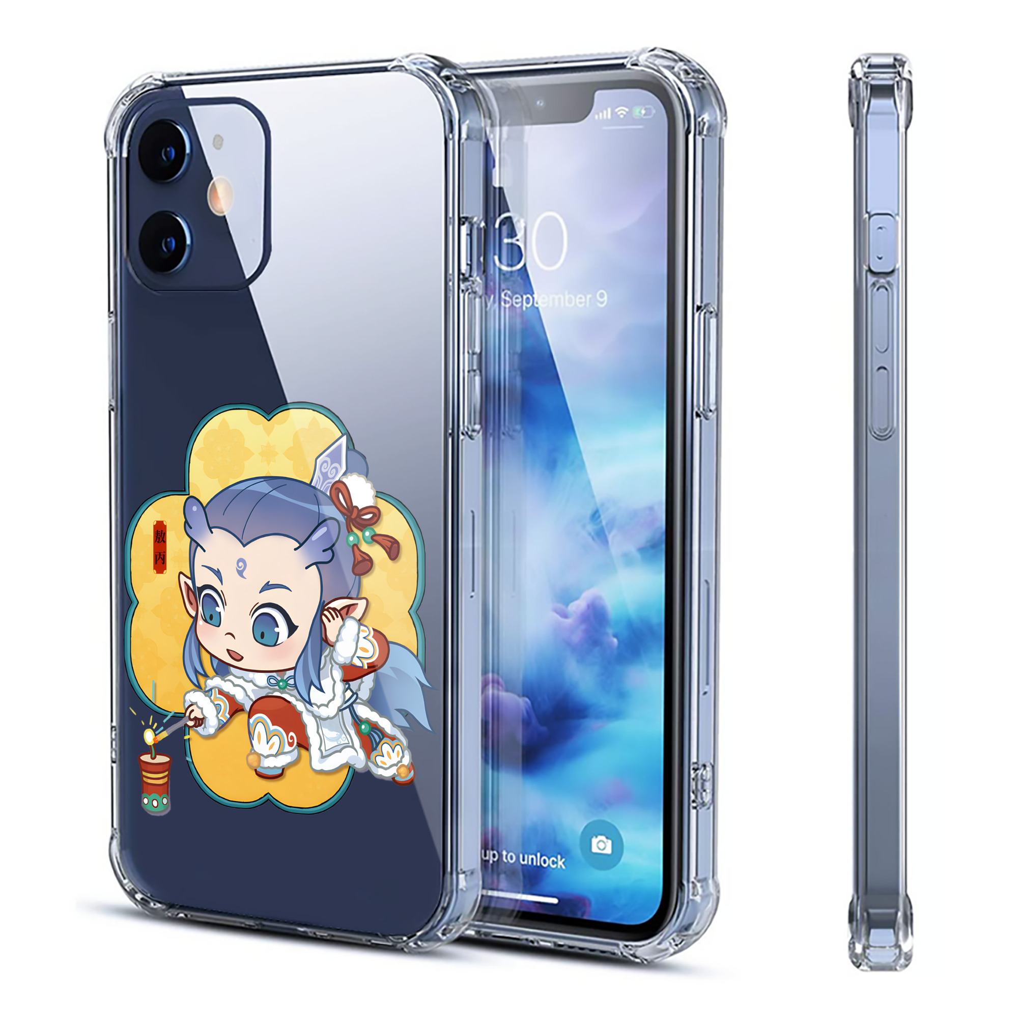 （画像用） Ne Zha 2 ナタ 魔童の大暴れ 【iPhone 12シリーズ対応】透明スマホケース（クリアソフトケース）